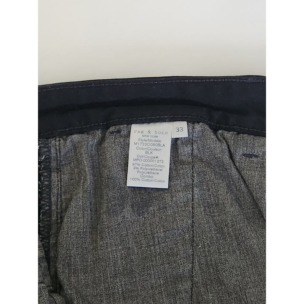 Rag & Bone NYC Mens Slim Fit Black Straight Leg Size 33 Designer Modern Trousers - Picture 9 of 11